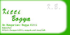 kitti bogya business card